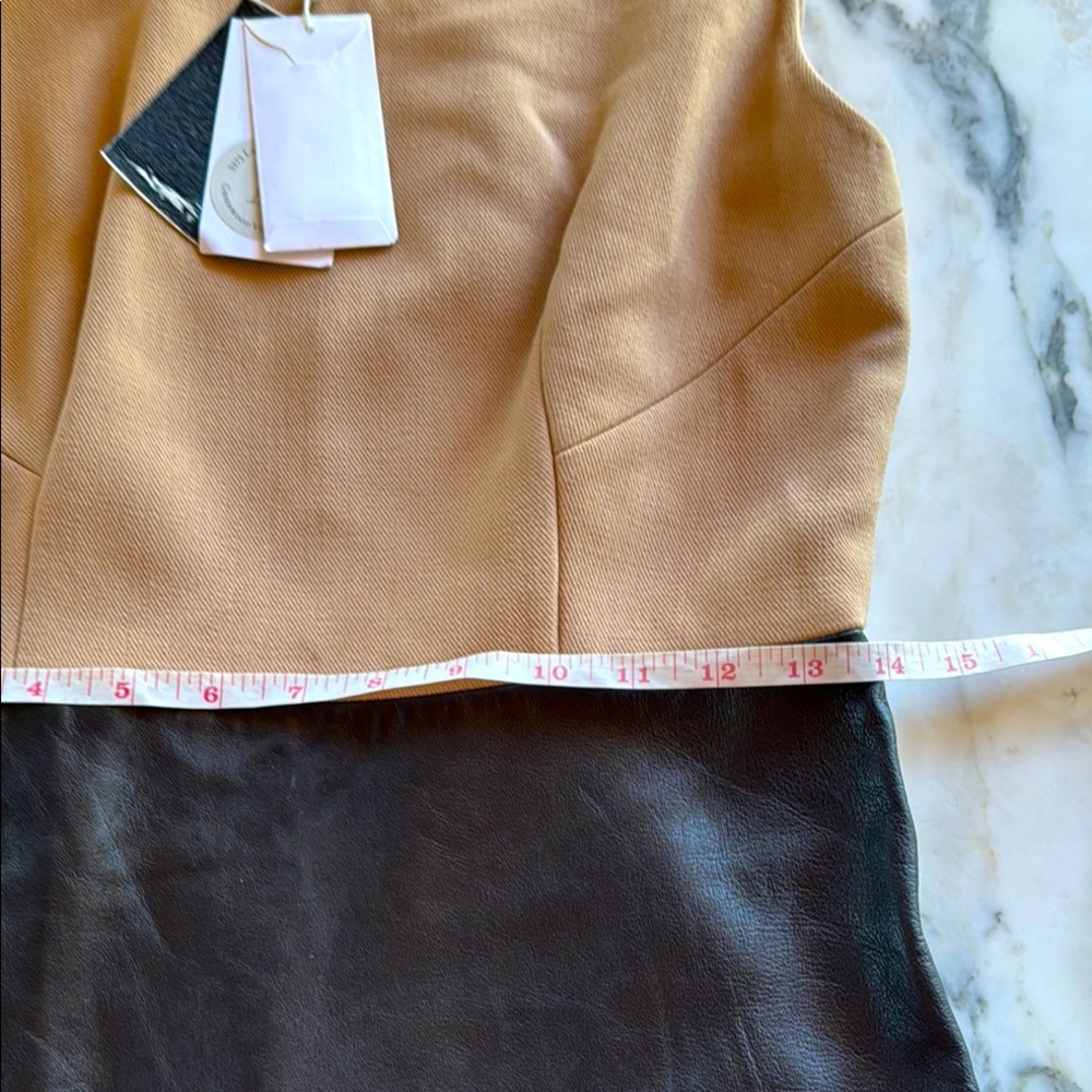 3.1 Phillip Lim Asymmetrical Tromp L’oeil Layered Wool & Leather Biker Dress - Picture 11 of 16